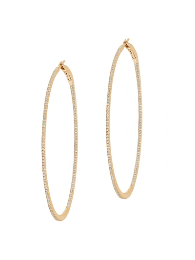 Shop Djula Women's Graphique 18k Yellow Gold & Diamond Large Hoop Earrings In Yelllow Gold