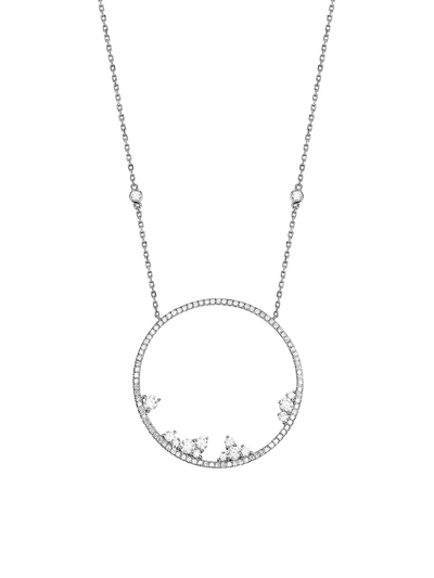 Shop Djula Women's Fairytale 18k White Gold & Diamond Circle Pendant Necklace