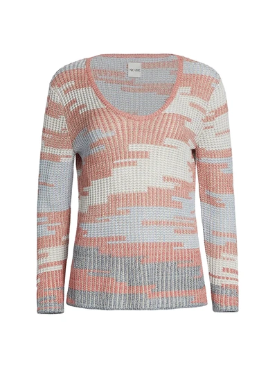Shop Nic + Zoe Women's Terracotta Sky Sweater In Red Multi