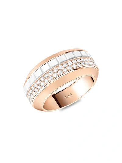 Shop Piaget Women's Possession 18k Rose Gold, Ceramic & Diamond Ring