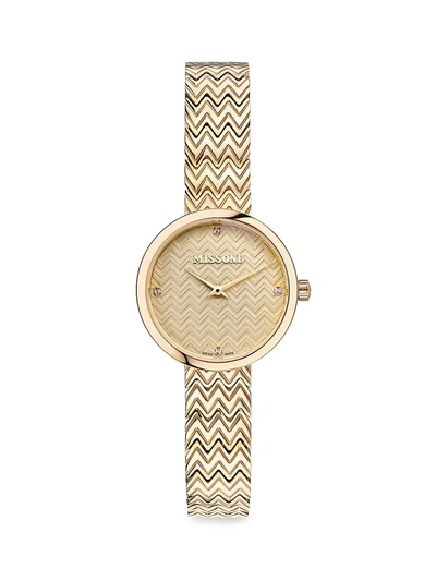 Shop Missoni Gold Stainless Steel 29mm Bracelet Watch In Yellow Gold