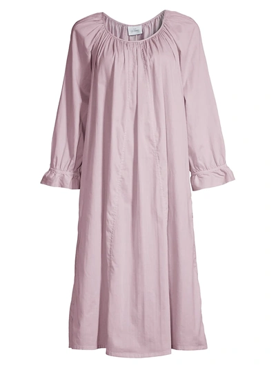 Shop Pour Les Femmes Louisa Ruffle-sleeve Nightgown In Putty