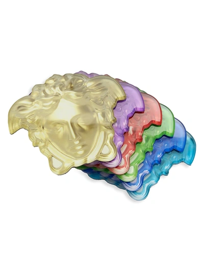 Shop Versace Medusa 6-piece Coasters Set In Multi Color