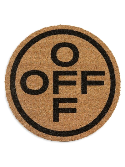 Shop Off-white Round "off" Doormat In Brown Black