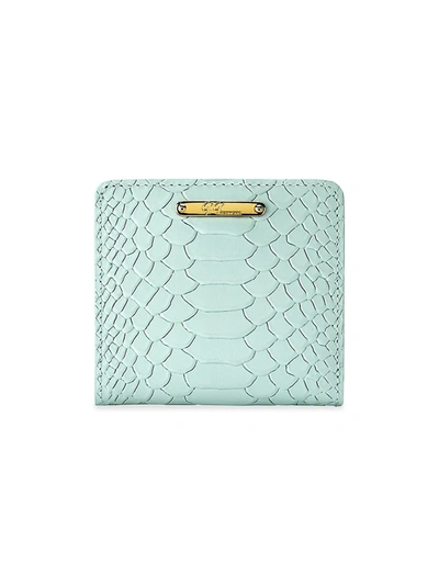 Shop Gigi New York Mini Python-embossed Leather Bi-fold Wallet