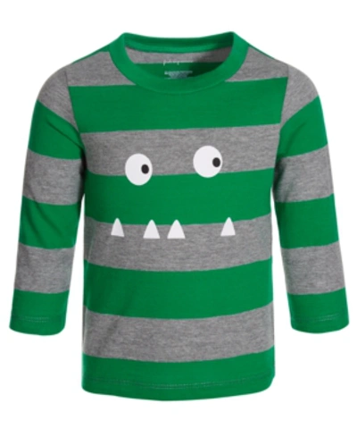 Shop First Impressions Baby Boys Monster Stripe T-shirt, Created For Macy's In Bright Pine