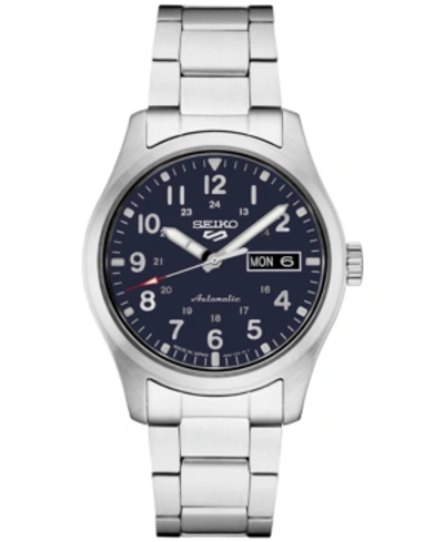 Shop Seiko Men's Automatic 5 Sports Stainless Steel Bracelet Watch 43mm In Blue