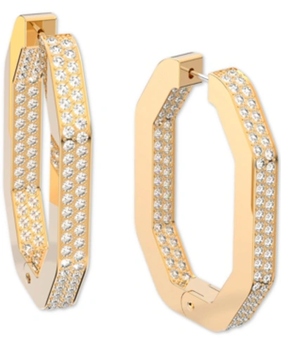 Shop Swarovski Gold-tone Crystal Large Octagon Hoop Earrings