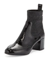 PIERRE HARDY Ace Crinkled Patent Ankle Boot, Black