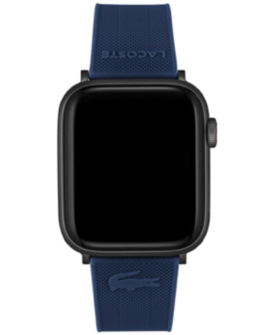 Shop Lacoste Petit Pique Blue Silicone Strap For Apple Watch 42mm/44mm