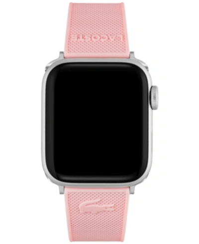 Lacoste Petit Pique Pink Silicone Strap For Apple Watch 38mm/40mm In Pink