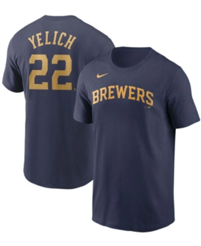 Nike Navy Milwaukee Brewers Wordmark Legend Performance T-shirt In Navy