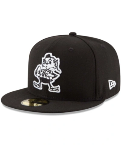 Shop New Era Men's Cleveland Browns B-dub 59fifty Fitted Hat In Black