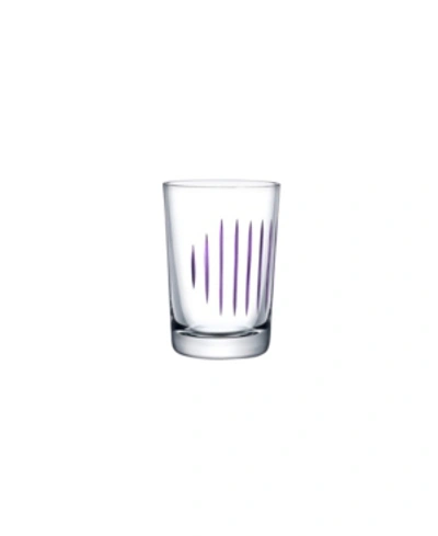 Shop Nude Glass Parrot Water Glasses, Set Of 2 In Clear And Purple Line