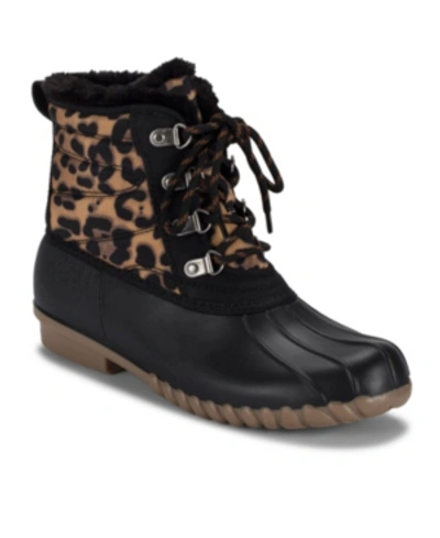 Shop Baretraps Women's Flynn Water Resistant Duck Boots In Black Leopard
