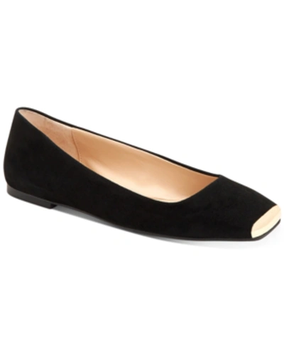 Shop Alfani Step N' Flex Women's Neptoon Square-toe Flats, Created For Macy's Women's Shoes In Black Suede