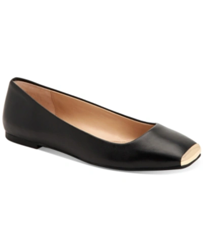 Shop Alfani Step N' Flex Women's Neptoon Square-toe Flats, Created For Macy's Women's Shoes In Black Leather