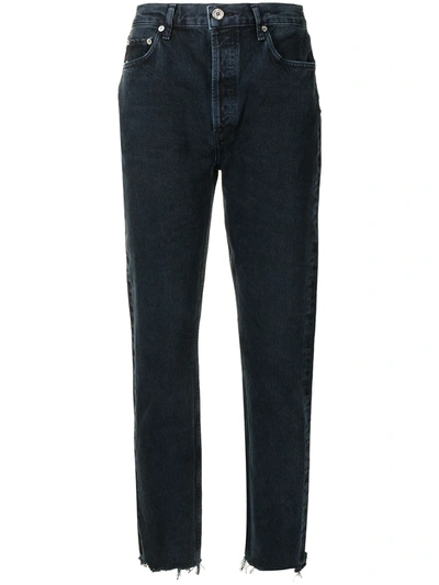 Agolde Mid-rise Tapered-leg Slim Jeans In Blau