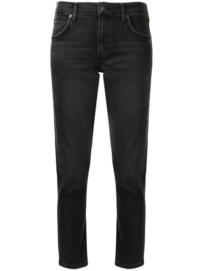 Shop Citizens Of Humanity Mid-rise Skinny Jeans In Schwarz