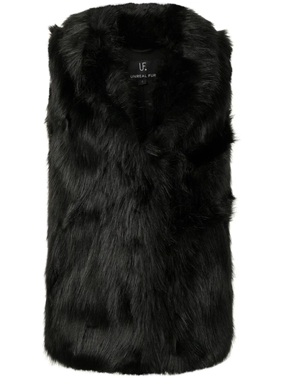 Shop Unreal Fur Rose Premium Faux Fur Gilet In Schwarz