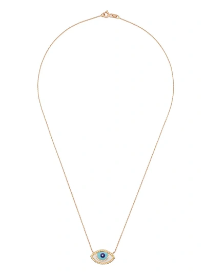 Shop Monan 18kt Yellow Gold Enamel Necklace In Rosa