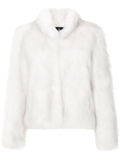 Shop Unreal Fur Fur Delish High-neck Jacket In Weiss