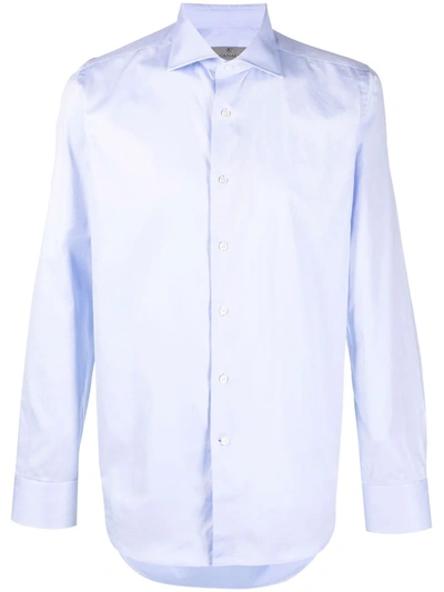 Shop Canali Classic Cotton Shirt In Blau