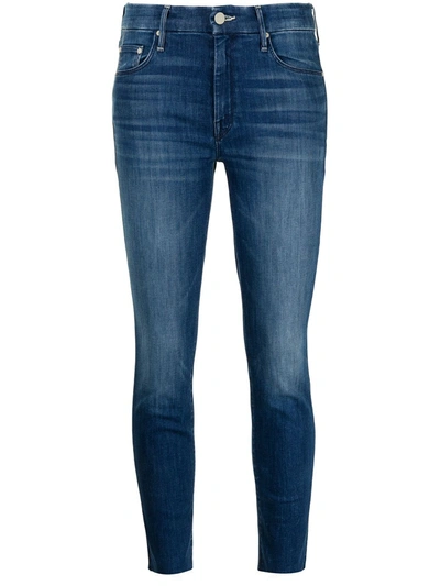 Shop Mother Low-rise Skinny Jeans In Blau