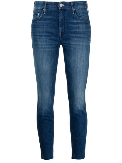 Mother Low-rise Skinny Jeans In Blau