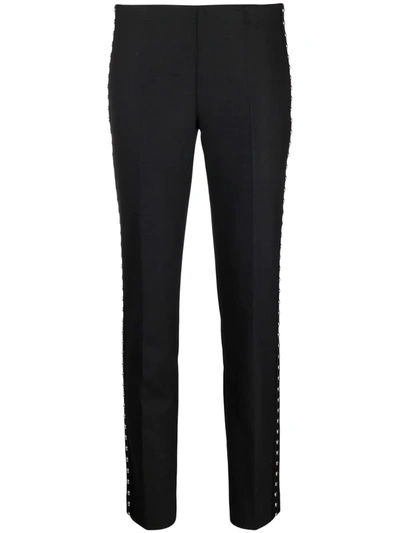 Shop P.a.r.o.s.h Studded Slim Fit Trousers In Schwarz