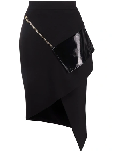 Shop Les Hommes Asymmetric Panel Detail Skirt In Schwarz
