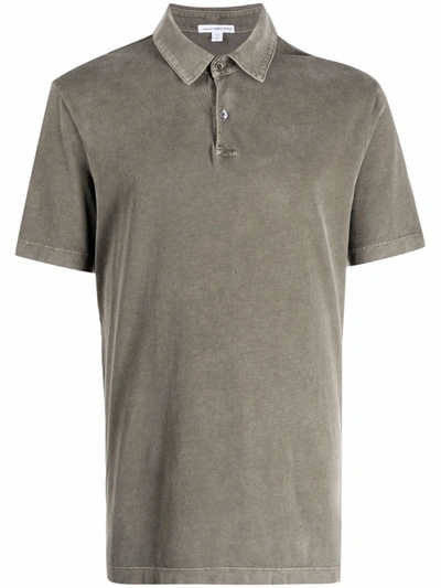 Shop James Perse Short-sleeved Supima Cotton Polo Shirt In Nude