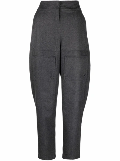 Shop Stella Mccartney High-waist Panelled Trousers In Grau