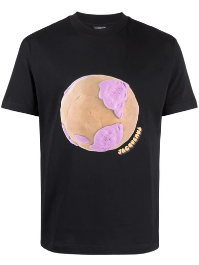 Shop Jacquemus Le Monde Cotton T-shirt In Schwarz