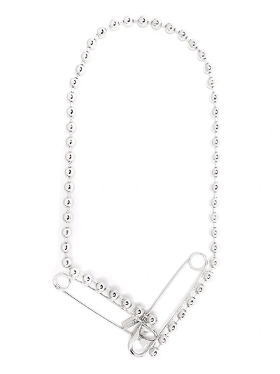 Shop Junya Watanabe Safety-pin Detail Necklace In Silber