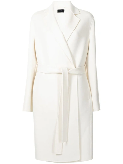 Shop Joseph Cenda Belted Coat In Weiss