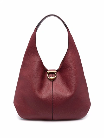 Shop Ferragamo Gancini Hobo Bag In Rot