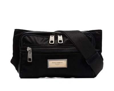 Shop Dolce & Gabbana Sicilia Logo Belt Bag In Black