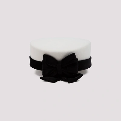 Shop Maison Michel Abby Velvet-bow Boy Cap Hat In White