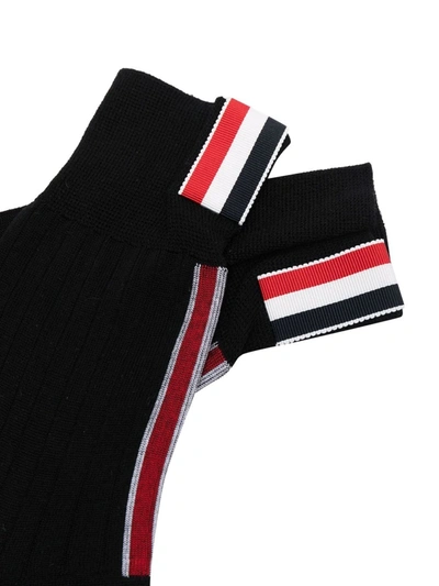 Shop Thom Browne Grosgrain-trim Ankle Socks In White