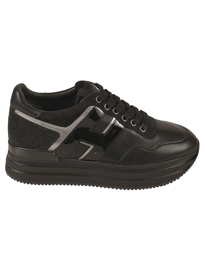 Shop Hogan H483 Midi Platform Sneakers In Grey/black