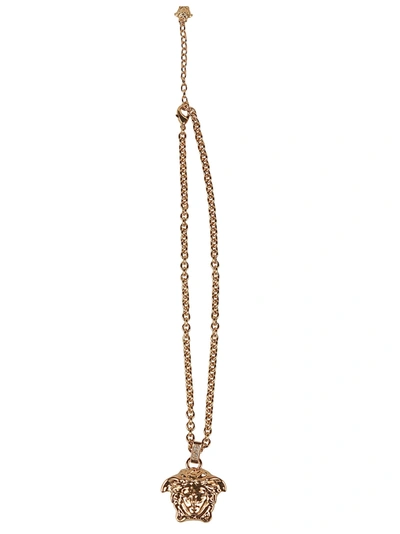 Shop Versace Medusa Pendant Chain Necklace In Gold