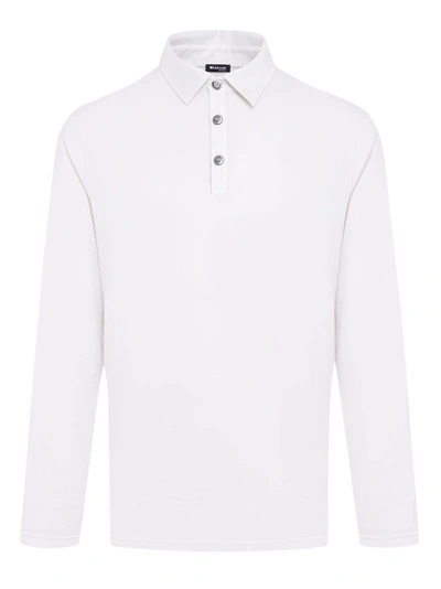 Shop Kiton Jersey Poloshirt Cotton In White