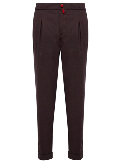 Shop Kiton Trousers Cashmere In Brown