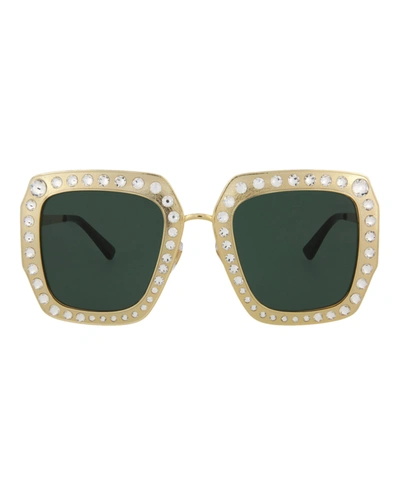 Shop Gucci Square-frame Sunglassses In Gold