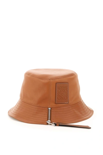 Shop Loewe Nappa Fisherman Hat In Brown