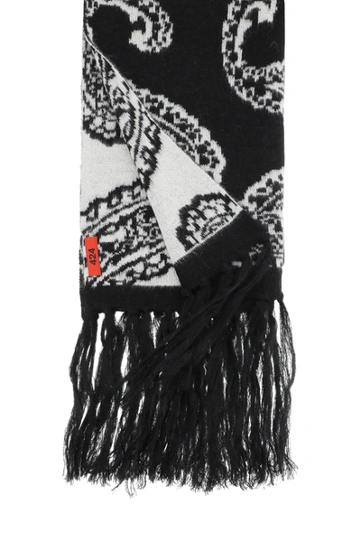 Shop 424 Paisley Scarf In Black,white