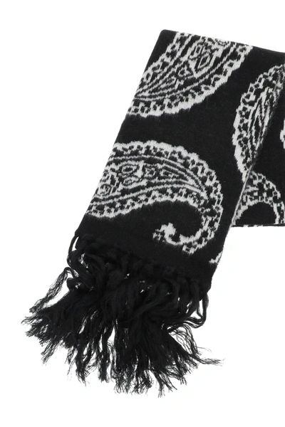 Shop 424 Paisley Scarf In Black,white