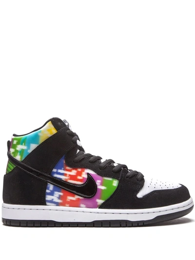 Shop Nike Sb Dunk High "tv Signal" Sneakers In Black