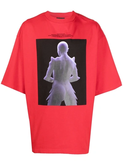 Shop A Better Mistake Transhuman Oversized T-shirt In Rot
